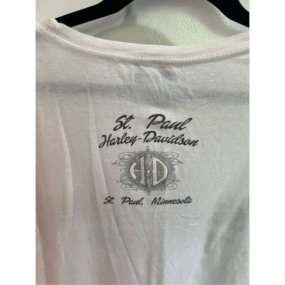 Harley Davidson White Long Sleeve Shirt Woman’s Size Medium- Flaws/Marks/Bally - Picture 11 of 13